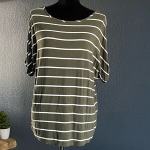 Colette Cold Shoulder Striped Knit Tee